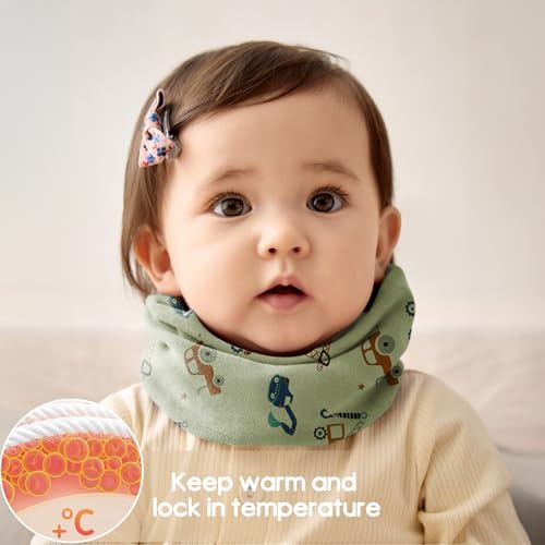 Loop Schal Kinder, 4 Stück Kinder Schals Baumwolle Schlauchschal Baby Hals Wärmer Multifunktionstuch Winter Herbst Frühling für Jungen Mädchen