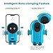 Wireless Car Charger, 15W Auto-Clamping Mount, Air Vent Charging Holder for iPhone 14/13/12/11/Pro/Xr/Xs/X/8, Samsung S22/S21/S20 (Blue)
