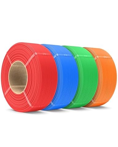 SUNLU Matte PLA Filament Refill 1.75mm 4KG, No-Spool PLA Matte Refill for Reusable Spool, Compatible with Bambu Lab and SUNLU 2025 New Spools, Red/Blue/Green/Orange 1KG/Roll