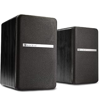 SINGING WOOD T25 Enceintes d’étagère passives à 2 Voies 60 Watts (30 W x 2) avec Support de Montage Mural préinstallé – Finition en Bois de hêtre, Paire – (Noir) - Les Beatles, Paul McCartney, John Lennon, RIngo Starr, George Harrison SINGING WOOD T25 Enceintes d'étagère passives à 2 Voies 60 Watts (30 W x 2) avec Support de Montage Mural préinstallé - Finition en Bois de hêtre, Paire - (Noir) – Image 2