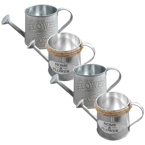 ROMISBABA 4 Pièces Seaux Vintage pour Plantes Décoration Intérieure Vase à Fleurs pour Bureau et Maison