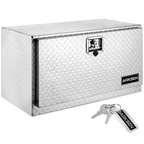 ARKSEN 30" x 17" x 18" Underbody Tool Box, Heavy Duty Storage Chest,Silver