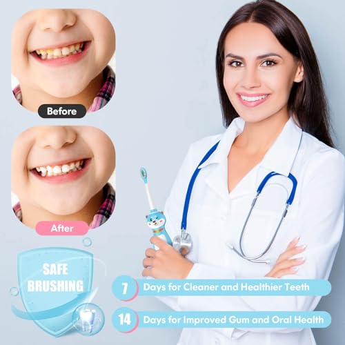 Dada-Tech DT-KE9 BLUE Kids Electric Toothbrush Rechargeable thumb #1