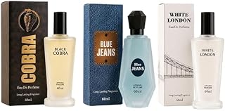 Black Cobra, Blue Jeans & White London Eau De Perfume Combo Pack of 3 (60ml Each) | Long Lasting Premium Fragrance Gift Set for Men & Women