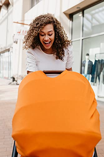 Image of Copper Pearl Nursing Cover for Breastfeeding - Multi-Use Baby Car Seat Cover, Stroller Cover & Breast Feeding Cover Up for Women, Stretchy Breathable High Quality Cover for Boy or Girl, Blaze