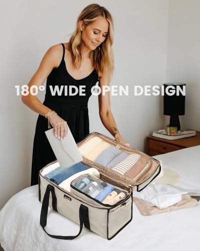 Foto de LOVEVOOK Bolsa de viaje para mujer, bolsas de viaje para mujer, bolsas de lona de mano para aviones, bolsa de noche con bolsa de artículos de tocador, bolsa de hospital para trabajo de parto y parto (imagen 4)