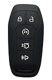 Rpkey Silicone Keyless Entry Remote Control Key Fob Cover Case protector For 5 Button 2015 2016 Ford Mustang Lincoln MKZ MKC MKX M3N-A2C31243300 EJ7T-15K601-AF 164-R7991