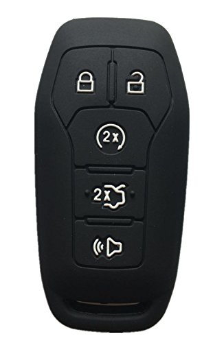 Ford Mustang Key Fob Cover: Silicone Car Remote Case Fit for Ford Mustang Fusion Exploer Edge F150 Lincoln MKZ MKX MKC | Black Rpkey Key Fob Shell Protector