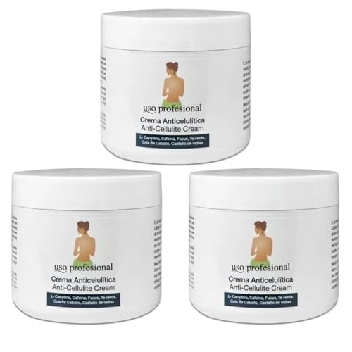 Crema Anticelulítica con Cafeína, Focus y Té Verde 500 mL | Crema Tensa y Remodela el Contorno Corporal, Hidratante y Reafirmante (3 unidades)