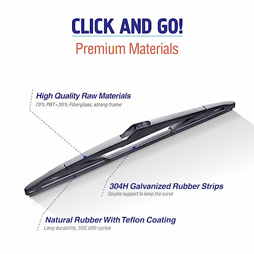Image of 12 inch (12-M) Silicone Rear Wiper Blade Replacement for Ford Focus 2018-2012 Fiesta 2018-2011 /For Saab 9-3 2011-2006 9-5 2009-2006 Back Windshield Wiper For My Car