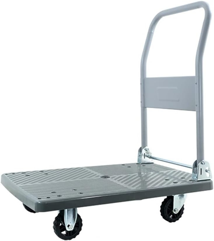 Loading Flatbed Truck Transporter Tool Trolley Towing Trolley Push-pull Folding Trailer Car Garage(Gris,Large)