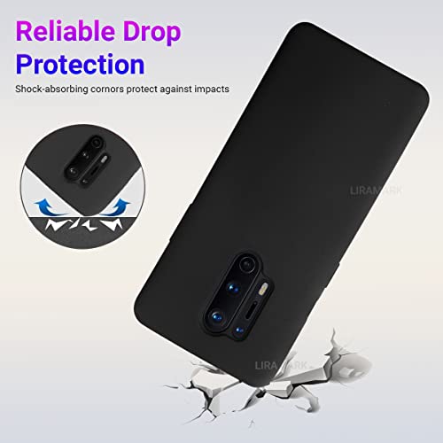 Image of LIRAMARK Liquid Silicone Soft Back Cover Case for OnePlus 8 Pro / 1+8 Pro (Black)