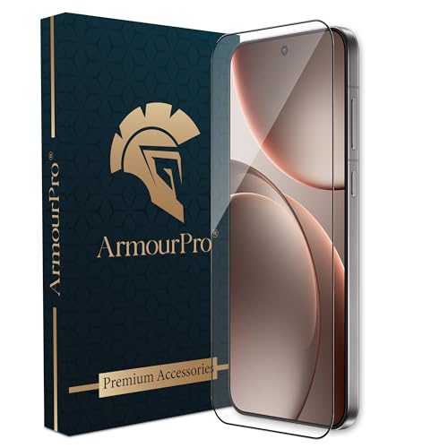 Image of ArmourPro Gorilla Tempered Glass Screen Protector Compatible For Oppo Find X9 (6.59 Inch) With Easy Installation Kit| Edge-To-Edge Protector Coverage |Black