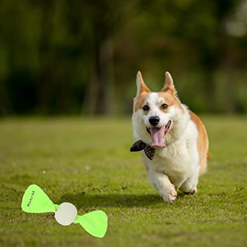 Diwandong Glowing Floppy Ball For Dog - Glowing Bow Dog Toy - Fluorescent Green Color,Glow In Dark - Outdoor And Indoor, Day And Night - Medium 9.8" For Small And Medium Size Dog #TOP4