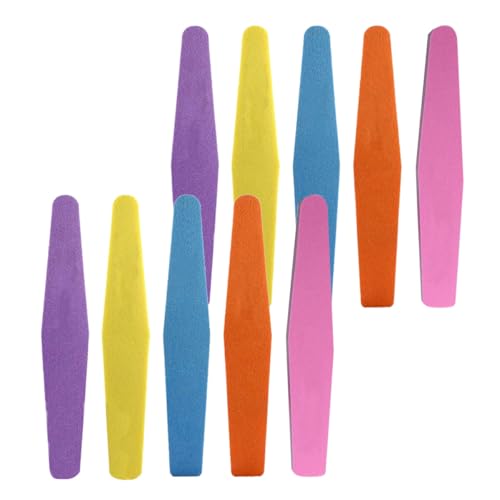 IWOWHERO Limas de Esponja para Uñas 10 Piezas Doble Cara, Pulidor y Barra de Molienda para Manicura y Pedicura, Herramienta Segura para Uñas Naturales y Postizas, Uso Color Color Aleatorio