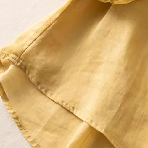 Embroidered Cotton Linen Tops for Women 3/4 Sleeve Summer Boho Peasant Gauze Blouses Dressy Casual Bohemian Shirts4