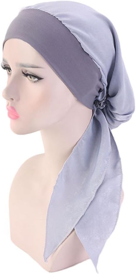 Fxhixiy Pre Tied Chemo Head Scarf for Women Cancer Slip On Bandana headwrap Turban headwear Hair Cover image 2