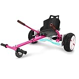 Wgwioo Hoverboard, Accesorios De Asiento con Tabla De Suspensión, con Asiento Autoequilibrado, Suspensión De Deriva, Asiento De Kart, Longitud De Marco Ajustable,Rosado