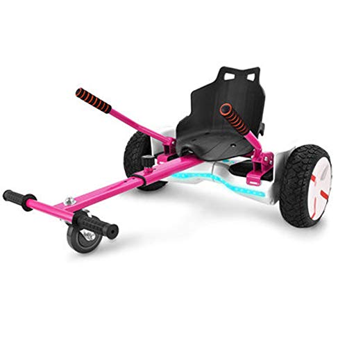 Wgwioo Hoverboard, Accesorios De Asiento con Tabla De Suspensión, con Asiento Autoequilibrado, Suspensión De Deriva, Asiento De Kart, Longitud De Marco Ajustable,Rosado