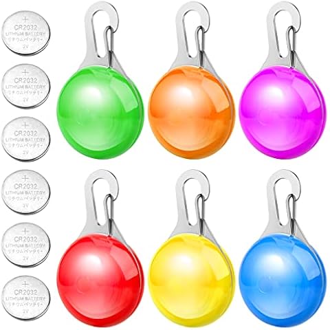 Faburo 6 PCS Clip on Dog Collar LED Lights,Dog Collar Safety Night Walking LED Lights,included 6 pcs Battery(Water Resistent) Cover