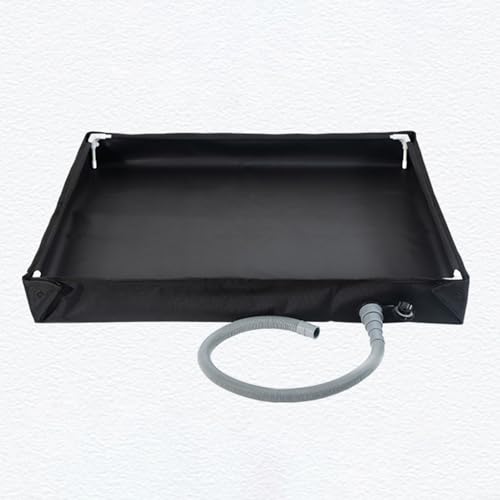 EXTRWORY Base de ducha plegable de 80 x 80 x 10 cm para tiendas de campaña, bandeja de ducha portátil al aire libre con tubo de drenaje, tela Oxford ligera (negro)