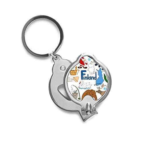 Coupe-ongles drapeau de la Finlande et paysage animalier avec lime intégrée