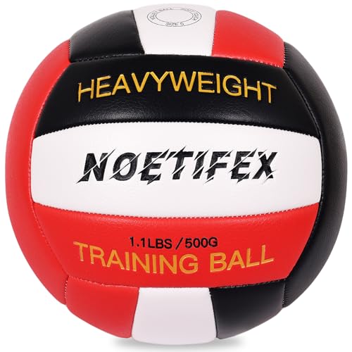 Noetifex 1.1LBS Heavy Weight Volleyball Size 5 Official Setter Training Volleyball for Adults Durable PU Indoor Outdoor Volleyball Trainer Spike & Passing Practice Ball for Skill Improvement