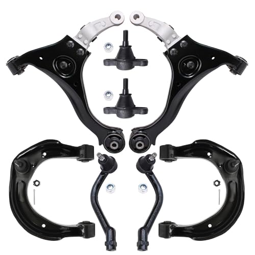 Image of Detroit Axle - 8PC Front Upper and Lower Control Arms w /Ball Joints and Outer Tie Rods Replacement for 2006 2007 2008 Hyundai Sonata