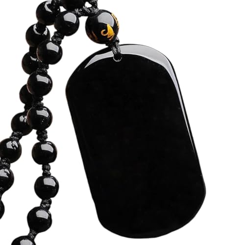 New 2026 Unisex Charrming Natural Black Obsidian Carved Chinese Buckle