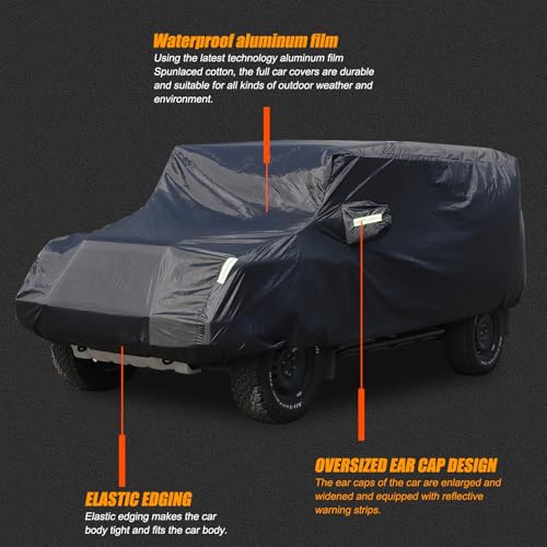 Image of for INEOS Grenadier Exclusive Car Cover All Weather Waterproof, Universal in All Seasons Snowproof Rainproof Premium Car Cover Compatible with INEOS Grenadier 2020-2024(Black)