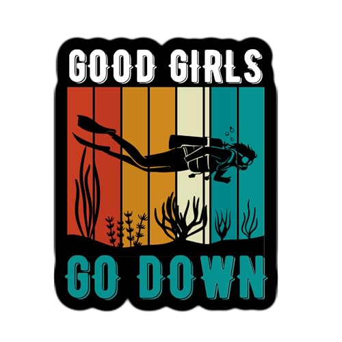 Good Girls Go Down Scuba Diving Sticker