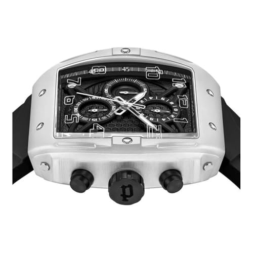 Image of Police Black Dial Chronograph Silicone Strap Watch for Men