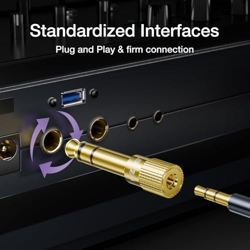 image for VCE 6.35mm (1/4 inch) Male to 3.5mm (1/8 inch) Female Stereo Audio Jac