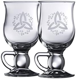 Galway Crystal Trinity Knot Shamrock Latte (1 Pair), Clear