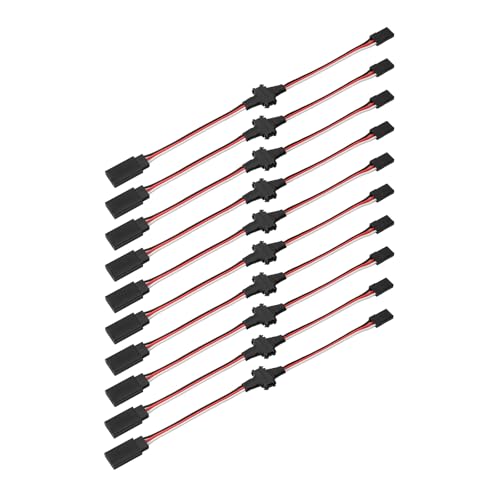 INJORA Magnetic Snap-on JR Extension Cable for RC Models, 10PCS (20cm)