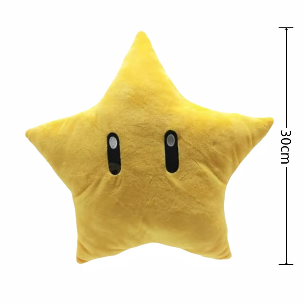 AOLIAY Estrella Amarilla, Cojín Cómodo, Lindo Peluche Cojín Muñeco de Peluche Muñeco de Peluche de Dibujos Animados Cojín Decorativo 30 cm..