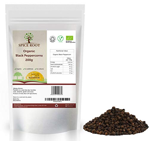 Bio Pimienta Negra en Grano 200g (Organic Black Peppercorns, organico pimienta)