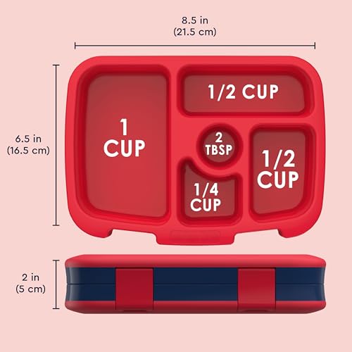 Bentgo Kids Prints Leak-Proof, 5-Compartment Bento-Style Kids Lunch Box - Ideal Portion Sizes for Ages 3-7, Durable, Drop-Proof, Dishwasher Safe, & PFAS & BPA-Free Materials (Rocket) by Bentgo - Image 3