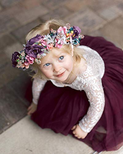 image for 2Bunnies Girl Peony Lace Back A-Line Straight Tutu Tulle Party Flower 