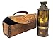 Brass Nautical - 12x Pirate's Functional Telescope | Made of Brass | Glass Optics | Captain's Spyglass| Camouflage Finish | 17in Long | 1Pc in Leather Case | Handheld Style Spyglass