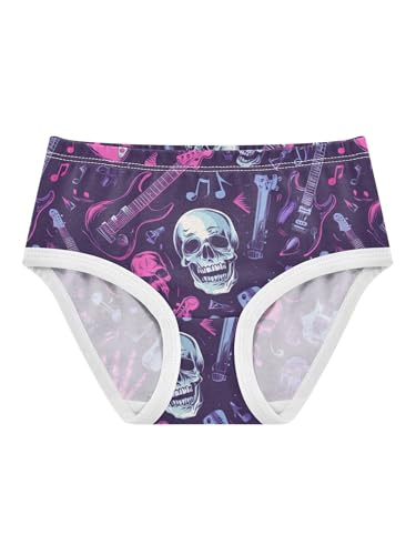 ZZKKO Purple Rock Style Electric Guitar Girls Underwear Toddler Panties for Girls Comfort Brief Size 2-8T