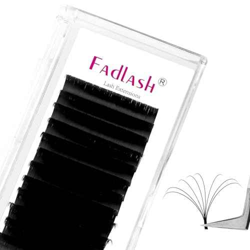 FADLASH Eyelash Extensions D Curl 0.07 8-14mm Mixed Tray Easy Fan Lash Extensions Volume Lashes 2D-10D Self Fanning Lash Extensions (0.07-D, 8-14mm Mix)