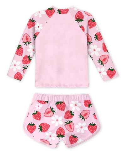Image of Vogseek 4-10T Girls Rashguard 2 Pieces Long Sleeve Swimsuit Swimwear with Shorts