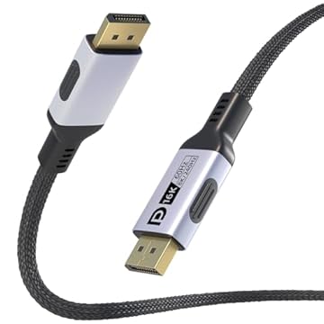 Cabo DisplayPort 16K @60Hz 80Gbps 2.1 8K @240Hz 4K @480Hz Cabo DP HDR, HDCP2.3, DSC1.2a, FreeSync, G-Sync, monitor compatível com Alu Braid, gráficos RTX 5090 4090, PC (2 m)