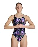 ARENA Performance-Traje de baño para Mujer, diseño de Rosas Sola Pieza, Multicolor Negro, 22
