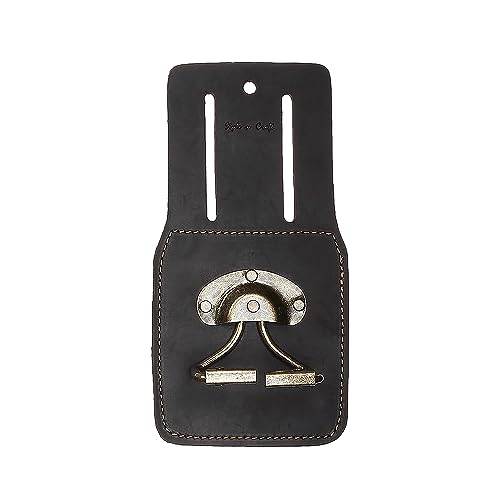 Style n Craft Spring-Loaded Swivel Hammer Holder, Full-Grain Oiled Leather Hatchet Holder, Compatible with All Types of Hammers and Hatchets, Dark Brown (74440)