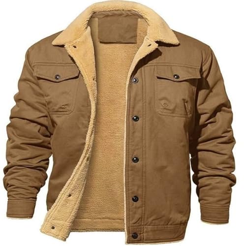 Vestes cargo en faux daim pour hommes manteau militaire hiver polaire FGRID xl