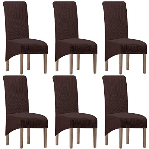 Spandex Elástico Fundas De Silla XL para Comedor, Fundas De Silla Jacquard Stretch Desmontable, Lavable, Corto, Protector De Silla De Comedor...