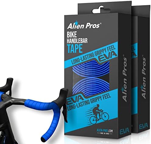 ALIEN PROS Bike Handlebar Tape EVA (Set of 4) Blue - Enhance Your Bike Grip with These Bicycle Handle bar Tape - Wrap Your Bike for an Awesome Comfortable Ride (Set of 4, Blue)