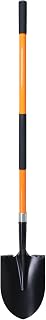 VNIMTI Heavy Duty Gardening Shovel - 56 Inch Round Point Blade, Fiberglass Handle, Orange - Durable Digging Tool